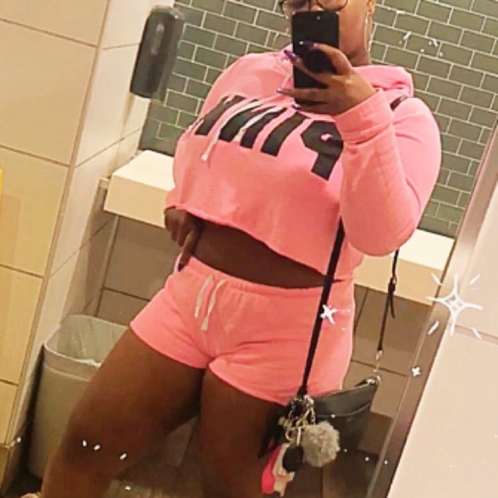 Crop top hoodie and matching short